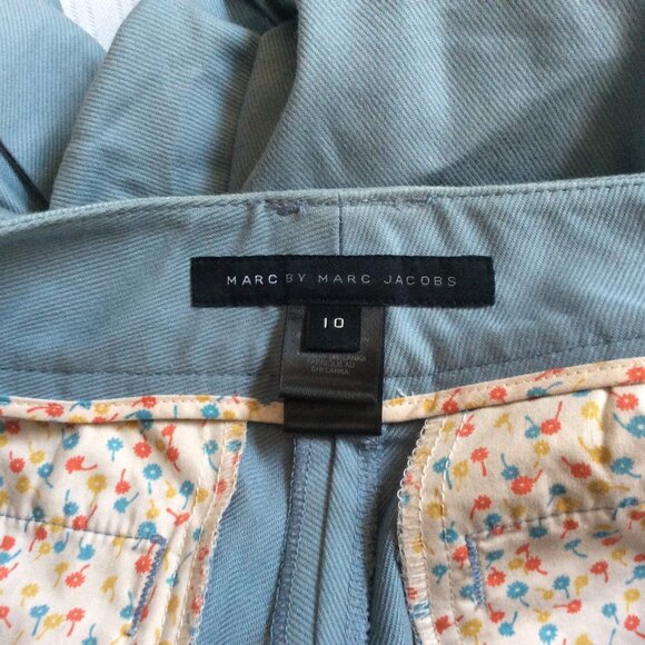 Early 2000 blue Marc Jacobs paper bag waist shorts, size 10, icy blue - Picture 3 of 3